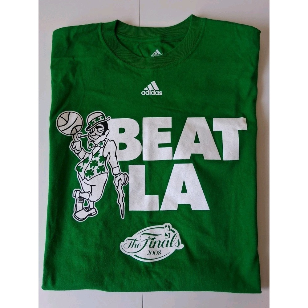 Adidas Boston Celtics Beat LA Lakers Shirt NBA Finals Vintage 2008 Green Medium